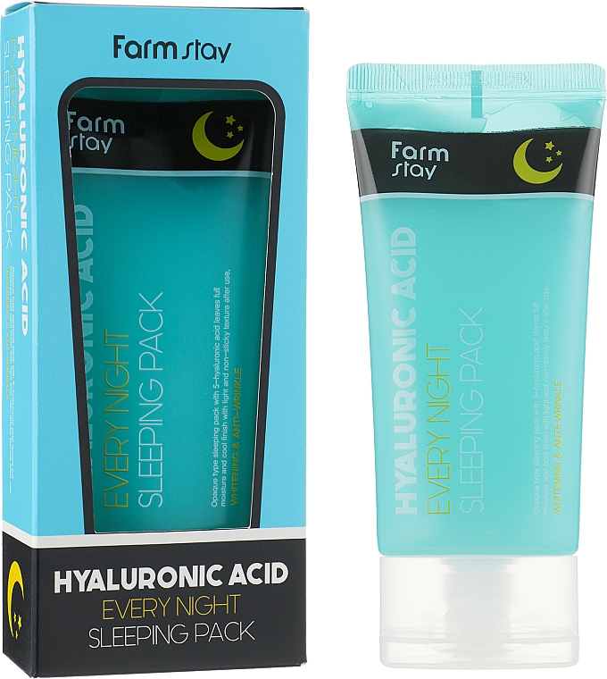 Maska do twarzy na noc z kwasem hialuronowym - FarmStay Hyaluronic Acid Every Night Sleeping Pack — Zdjęcie N2