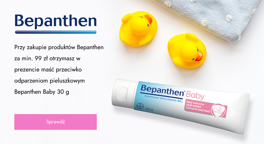 Przy zakupie produktów Bepanthen za min. 99 zł otrzymasz w prezencie maść przeciwko odparzeniom pieluszkowym Bepanthen Baby 30 g.