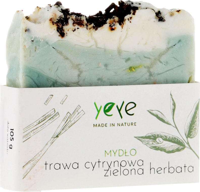 100% naturalne mydło w kostce Trawa cytrynowa i zielona herbata - Yeye — Zdjęcie N1