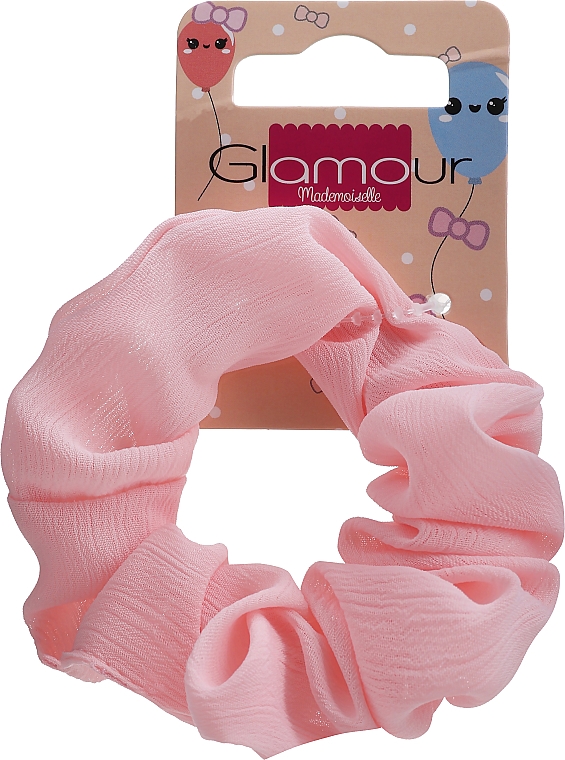Gumka-scrunchie do włosów, 707, różowa - Glamour Mademaiselle Hair Wrap Powder Pink — Zdjęcie N1