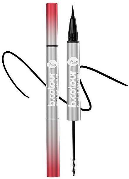 Żel utrwalający do brwi i eyeliner 2w1 - 7 Days B.Colour Brow Fix Gel & Eyeliner — Zdjęcie N1