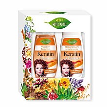 Kup Zestaw - Bione Cosmetics Keratin + Panthenol (shm/260ml+cond/260ml)