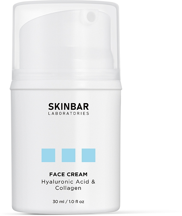 Nawilżający krem do twarzy z kwasem hialuronowym i kolagenem - SKINBAR Hyaluronic Acid & Collagen Face Cream — Zdjęcie N6