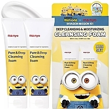 Zestaw - Manyo Pure & Deep Cleansing Foam Minions Duo Set (cl/foam/2x120ml + acc/1pcs) — Zdjęcie N1