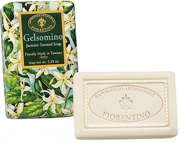 Mydło w kostce Jaśmin - Saponificio Artigianale Fiorentino Masaccio Jasmine Soap — Zdjęcie N2