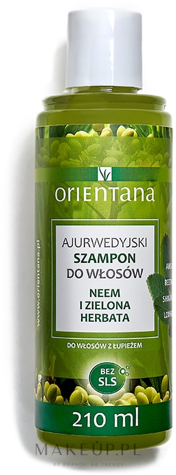 Ajurwedyjski szampon do włosów z łupieżem Neem i zielona herbata - Orientana — Zdjęcie 210 ml