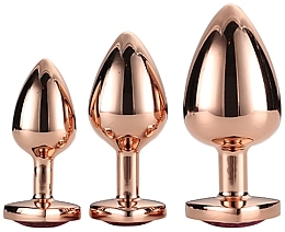 Kup Zestaw korków analnych w kształcie serca, 3 szt. - Dream Toys Gleaming Love Rose Gold Plug Set 