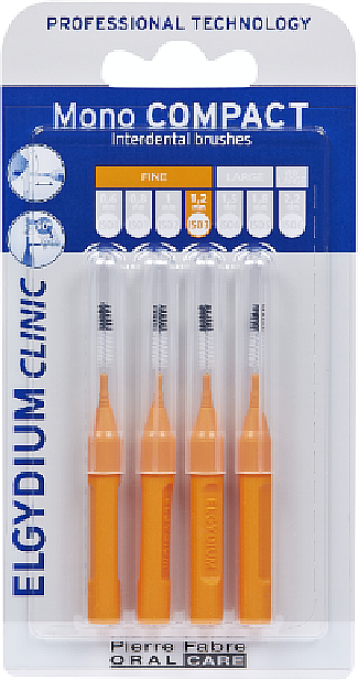Szczoteczki międzyzębowe, pomarańczowe 4 szt. - Elgydium Clinic Brushes Mono Compact Orange 1,2mm — Zdjęcie N1