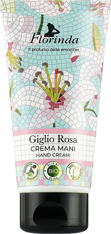 Krem do rak Różowa Lilia - Florinda Mosaici Italiani Hand Cream — Zdjęcie N1