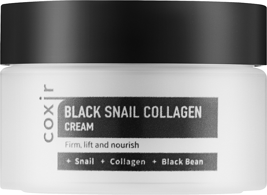 Odżywczy krem ​​przeciwstarzeniowy do twarzy ze śluzem ślimaka - Coxir Black Snail Collagen Cream Anti-Wrinkle And Nourish — Zdjęcie N1