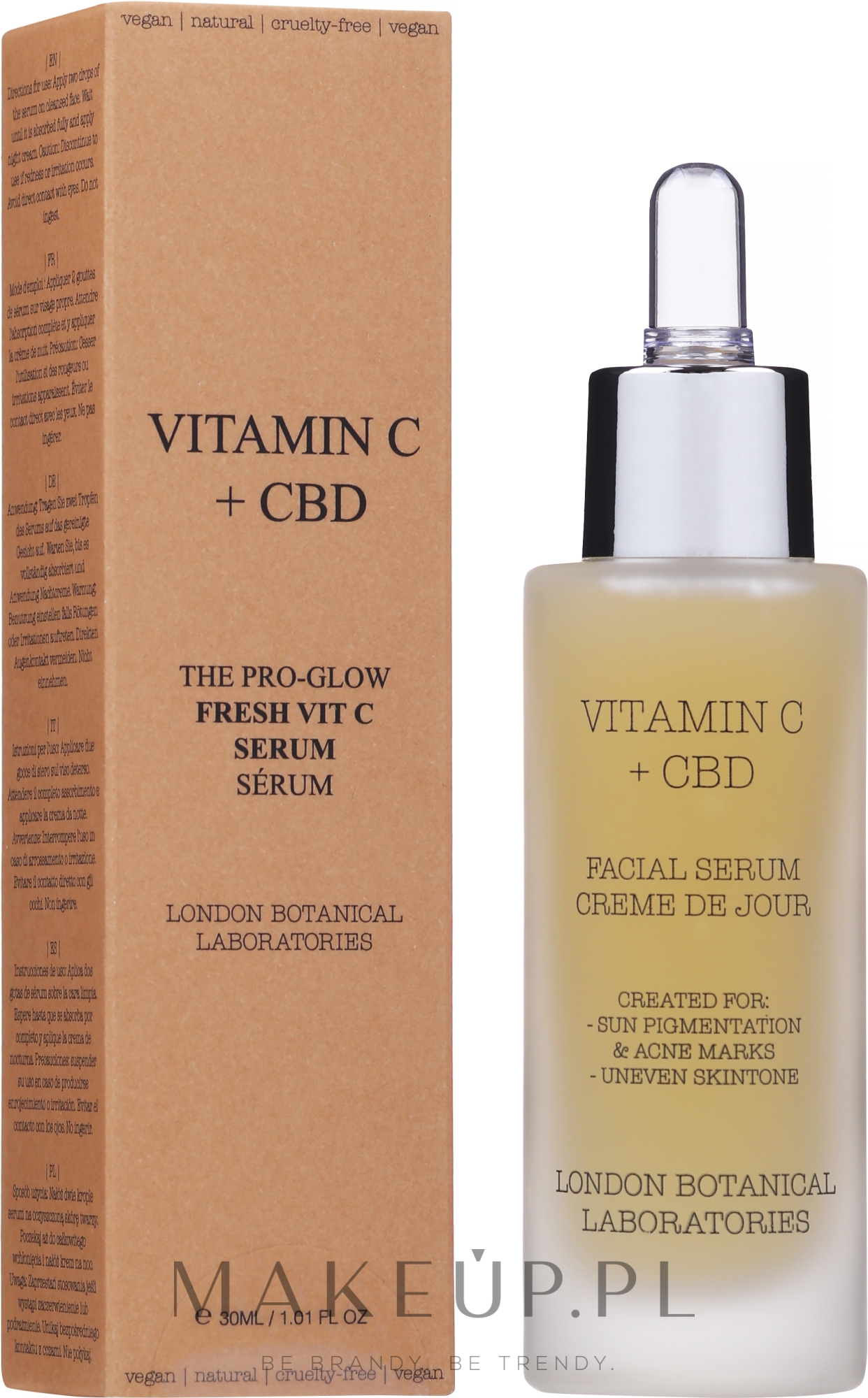 Serum w sprayu do twarzy z olejkiem różanym - London Botanical Laboratories Vitamin C + CBD Serum — Zdjęcie 30 ml