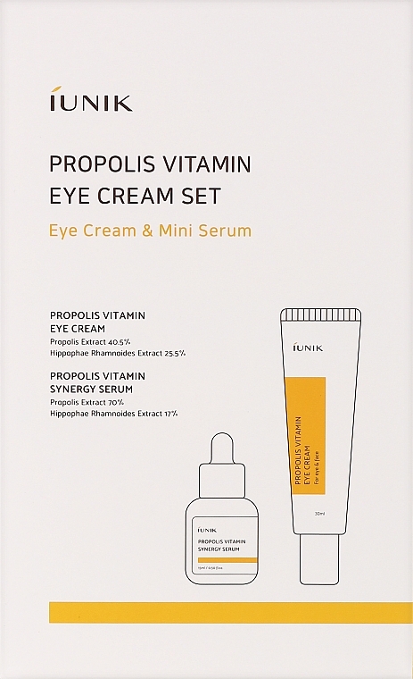 PRZECENA! Zestaw - iUNIK Propolis Vitamin Eye Cream set (eye/cr/30ml + serum/15ml) * — Zdjęcie N1