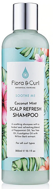 Odświeżający szampon do skóry głowy - Flora & Curl Soothe Me Coconut Mint Scalp Refresh Shampoo — Zdjęcie N1