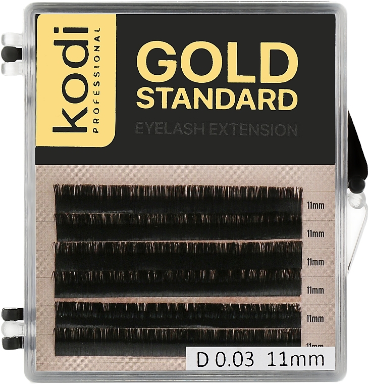 Sztuczne rzęsy Gold Standart D 0.03 (6 rzędów: 11 mm) - Kodi Professional — Zdjęcie N1