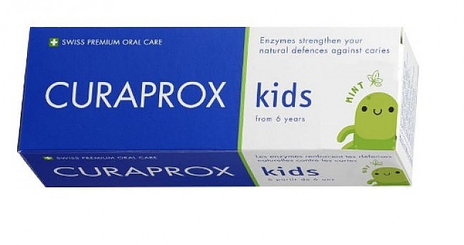 Enzymatyczna pasta do zębów dla dzieci o świeżym smaku słodkiej mięty - Curaprox Kids Mint Toothpaste — Zdjęcie N2