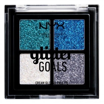 Paletka kremowych brokatów - NYX Professional Makeup Glitter Goals Cream Quad Palette — Zdjęcie N1