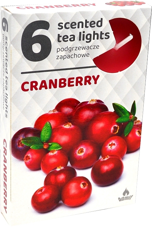 Podgrzewacze zapachowe tealight Żurawina, 6 szt - Admit Scented Tea Light Cranberry — Zdjęcie N1