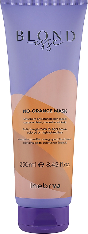 Maska do włosów farbowanych przeciw pomarańczowym odcieniom - Inebrya Blondesse No-Orange Mask — Zdjęcie N1
