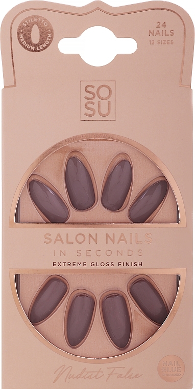 Sztuczne paznokcie - Sosu by SJ False Nails Medium Stiletto Nudist — Zdjęcie N1