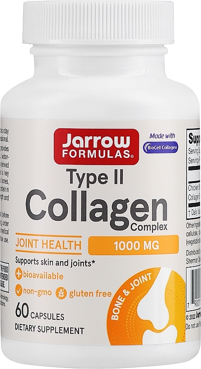Kolagen typu 2 na zdrową skórę i stawy - Jarrow Formulas Type II Collagen Complex — Zdjęcie N1
