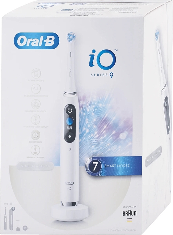 Elektryczna szczoteczka do zębów, biała - Oral-B iO Series 9 White Alabaster — Zdjęcie N2