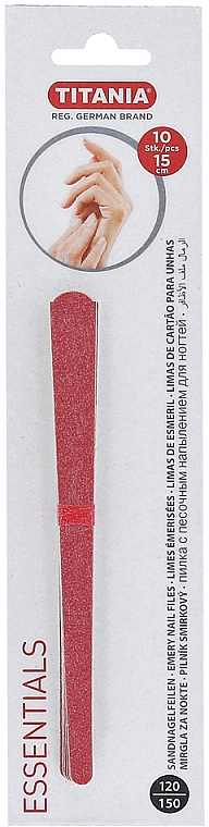 Piaskowy pilnik do paznokci, 15 cm, dwustronny ziarnistość 120/150, 1042/10B B - Titania — Zdjęcie N1