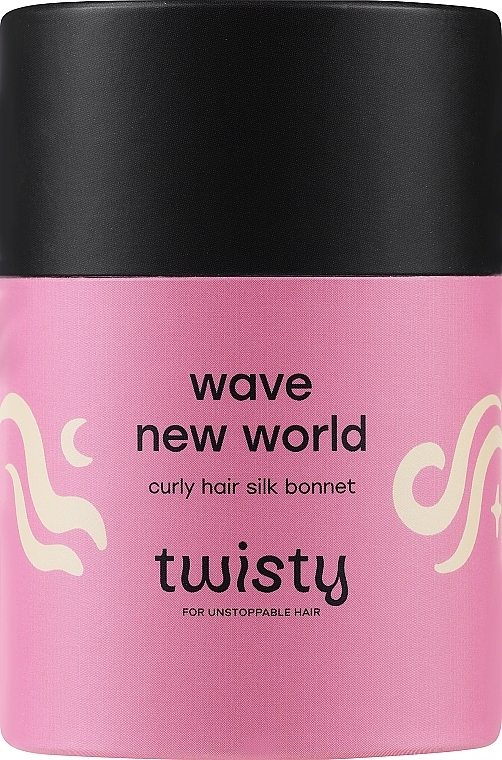 Jedwabny czepek do włosów kręconych, pudrowy róż - Twisty — Zdjęcie N2