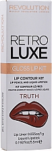 Kup Zestaw do makijażu ust - Makeup Revolution Retro Luxe Gloss Lip Kit (lipstick 5,5 ml + l/pencil 1 g)