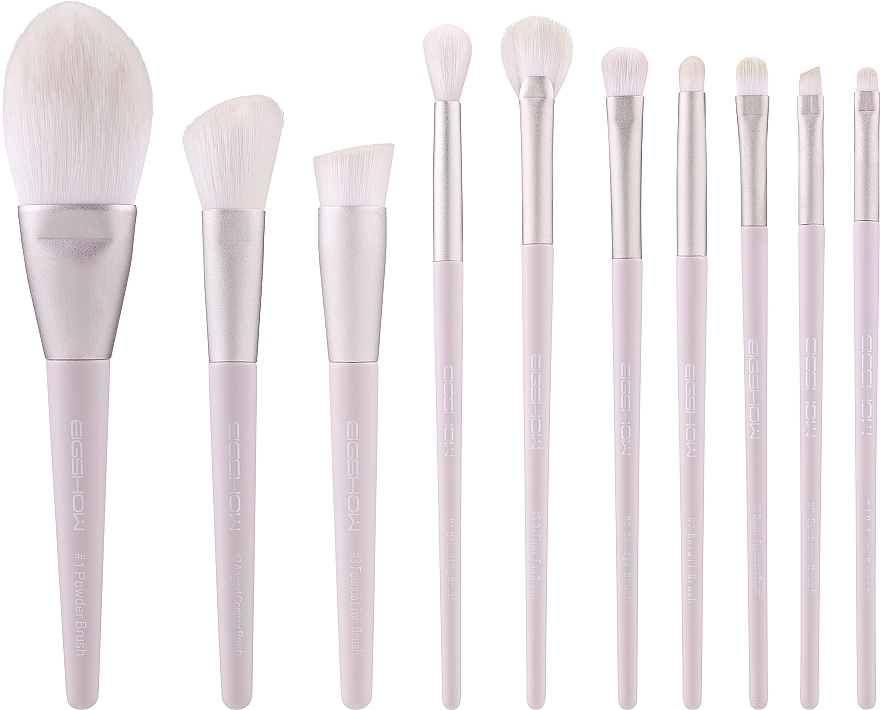 Zestaw pędzli do makijażu, 10 szt - Eigshow Beauty Morandi Series Lilac Vegan Brush Set — Zdjęcie N1