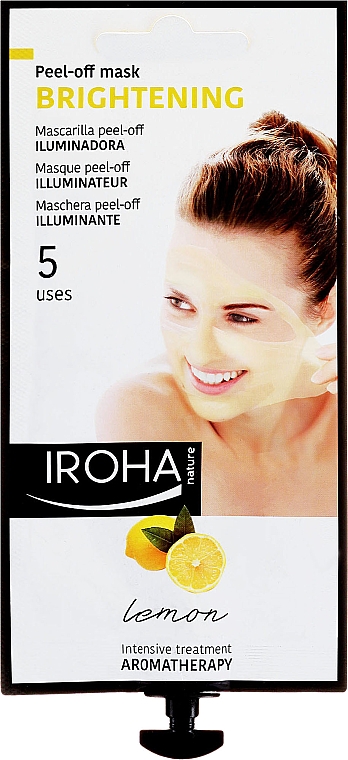 Rozjaśniająca maska peel-off do twarzy z cytryną - Iroha Nature Brightening Mask Lemon — фото N1