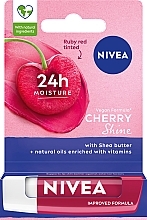 PRZECENA! Pielęgnująca pomadka do ust Wiśnia - NIVEA Fruity Shine Cherry Lip Balm * — Zdjęcie N1