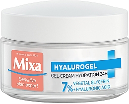 Nawilżający krem-żel do normalnej i wrażliwej skóry twarzy z kwasem hialuronowym i gliceryną - Mixa Hydrating Hyalurogel Intensive Hydration — Zdjęcie N3