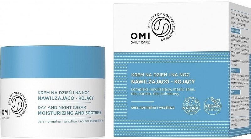 Krem do twarzy Dzień/noc do skóry normalnej i wrażliwej - Allvernum Omi Daily Care Moisturizing And Soothing Day And Night Cream — Zdjęcie N1