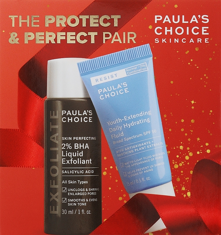 Zestaw - Paula's Choice The Protect + Perfect Pair (exfoliant/30ml + moist/15ml) — Zdjęcie N1