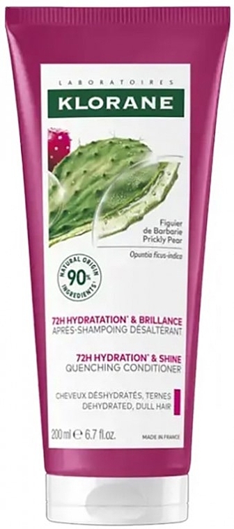 Nawilżająco-nabłyszczająca odżywka z opuncją do włosów matowych i odwodnionych - Klorane 72H Hydration & Shine Conditioner With Prickly Pear — Zdjęcie N1