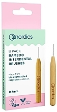 Szczotki międzyzębowe bambusowe, 0,40 mm, 8 sztuk - Nordics Bamboo Interdental Brushes — Zdjęcie N1