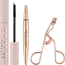 Zestaw - Makeup Revolution 5D Lash Eye Gift Set (eyelash curler/1pc + mascara/14ml + eyeliner/0.8ml) — Zdjęcie N2