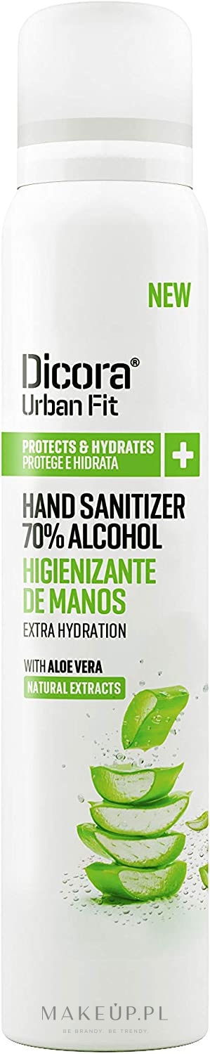 Spray do dezynfekcji rąk o zapachu aloesu - Dicora Urban Fit Protects & Hydrates Hand Sanitizer  — Zdjęcie 200 ml