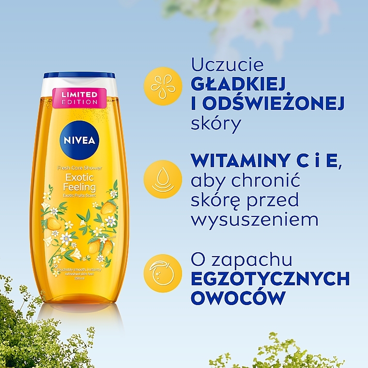 Żel pod prysznic - NIVEA Fresh Care Shower Exotic Feeling Limited Edition — Zdjęcie N3