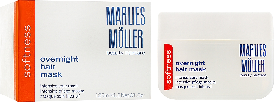 Intensywna maska na noc do włosów gładkich - Marlies Moller Softness Overnight Hair Mask
