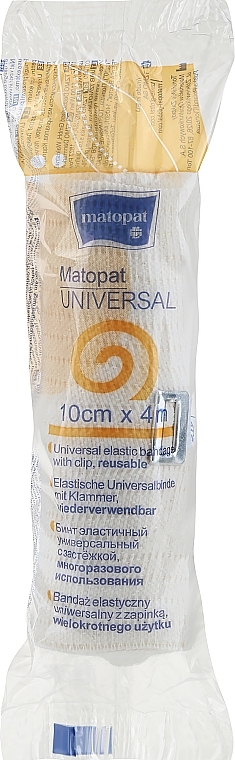 Bandaż elastyczny, uniwersalny z zapięciem, 10 cm x 4 m - Matopad Universal  — Zdjęcie N1