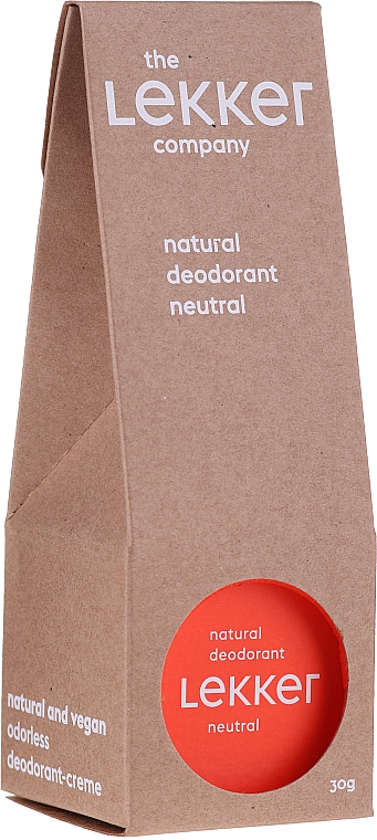 Bezzapachowy naturalny dezodorant w kremie - The Lekker Company Natural Deodorant Neutral — Zdjęcie N1