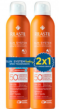 Zestaw - Rilastil Sun System PPT SPF50+ Baby Spray (sun/spray/2x200ml) — Zdjęcie N1