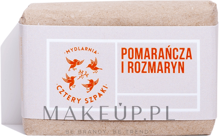 Naturalne mydło Pomarańcza i rozmaryn - Cztery Szpaki — Zdjęcie 110 g