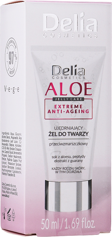 Ujędrniający żel do twarzy z aloesem - Delia Aloe Jelly Care — Zdjęcie N2