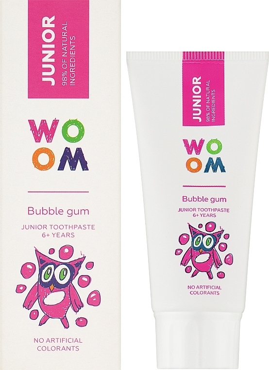 Pasta do zębów dla dzieci Guma do żucia - Woom Junior Bubble Gum Toothpaste — Zdjęcie N2