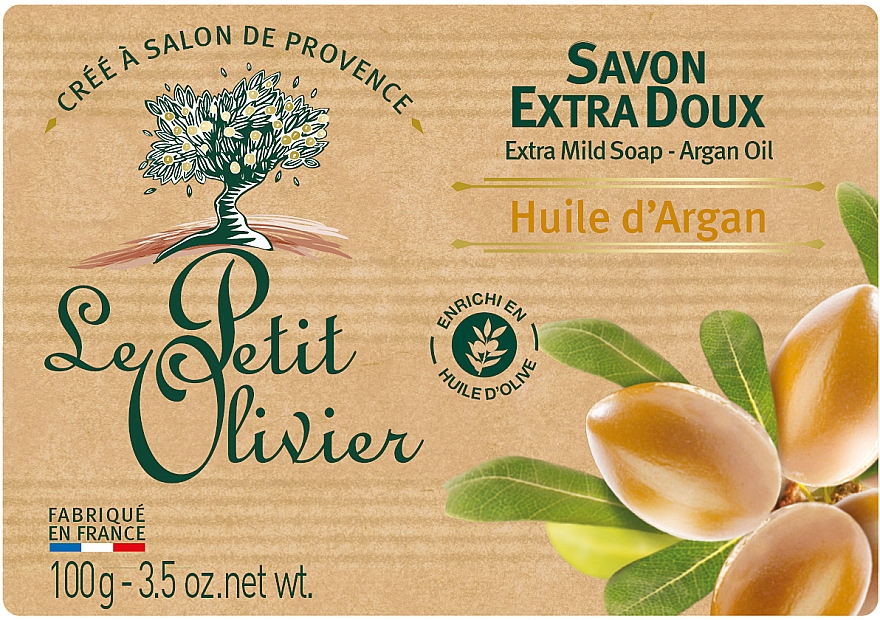 Delikatne mydło kosmetyczne Olej arganowy - Le Petit Olivier Vegetal Oils Soap Argan Oil — Zdjęcie N1