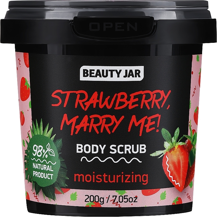 Nawilżający peeling do ciała - Beauty Jar Strawberry, Merry Me! Body Scrub — Zdjęcie N1
