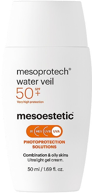Emulsja przeciwsłoneczna do twarzy - Mesoestetic Mesoprotech Water Veil SPF 50+ — Zdjęcie N1