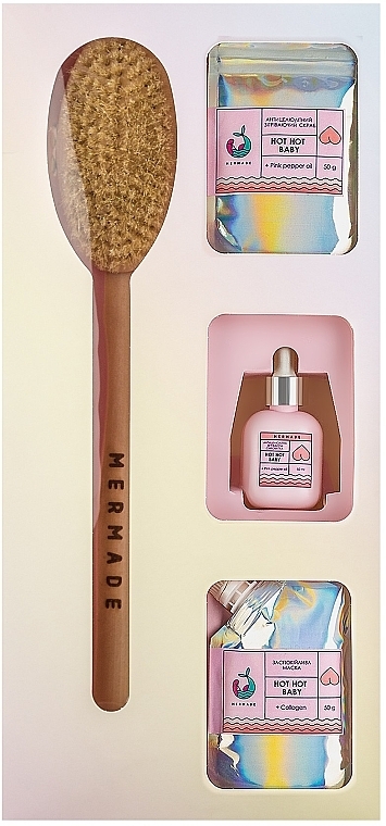 Zestaw - Mermade Hot Hot Baby (b/ser/50ml + b/scrub/50g + b/mask/50g + brush) — Zdjęcie N1